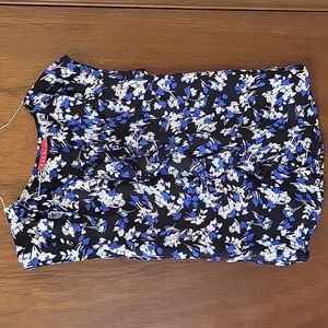 Blue, Black and White Blouse